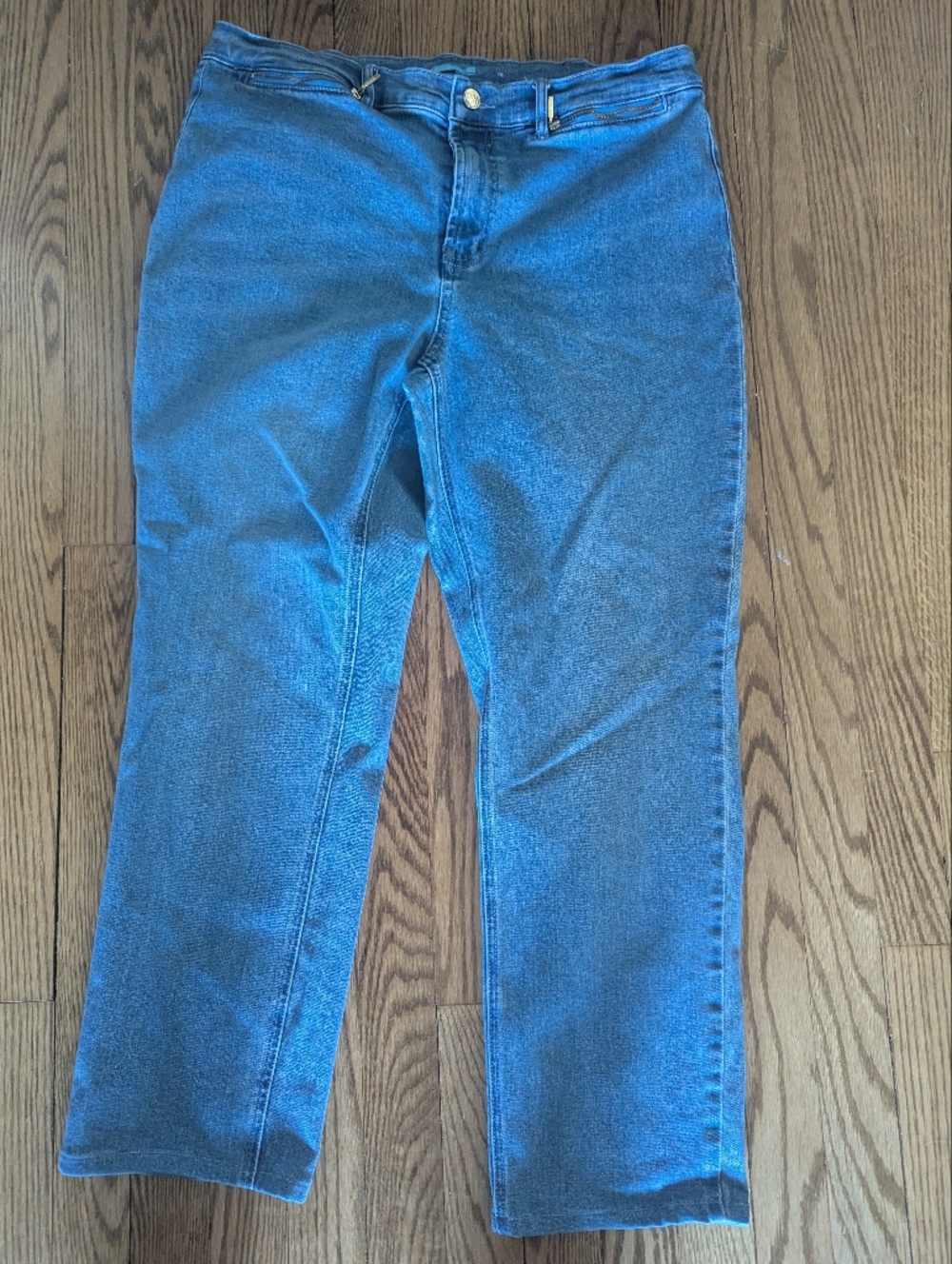 J McLaughlin Jeans Yara Zipper Pocket Mid Rise Slim Fit Straight Leg SZ 12